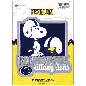 decal Snoopy & Woodstock wearing football helmets, Penn State Nittany Lions